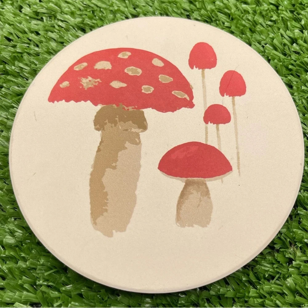 Watercolor Mushroom Coaster, Style D, NWOT, For Bundles - Picture 1 of 4